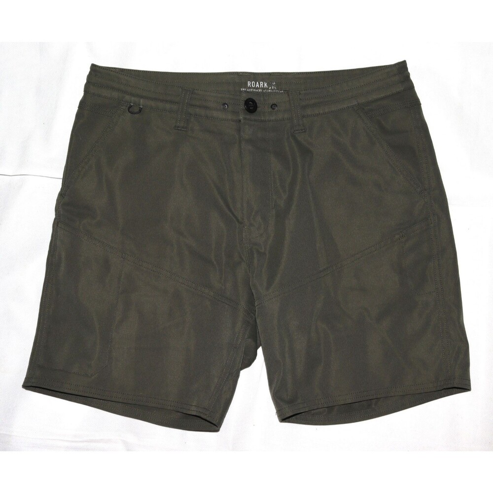 Roark Explorer Long Road Men's Hike Work Travel Drawstring Green Shorts Size 34